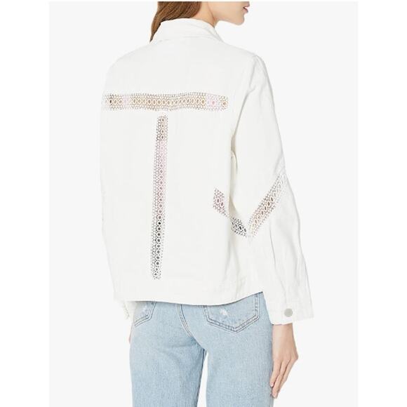 White Denim Lace Jacket Infinite Road by Blank NYC - Picture 4 of 16